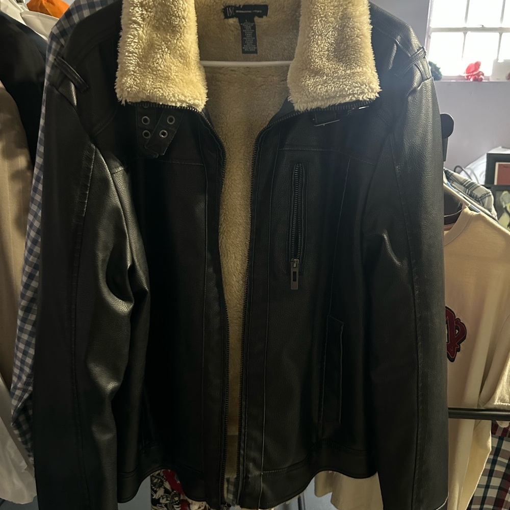 INC International Concepts Black Jacket with Cream Collar